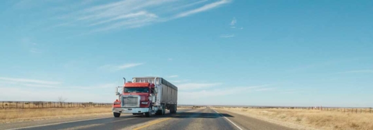 truck on an empty road